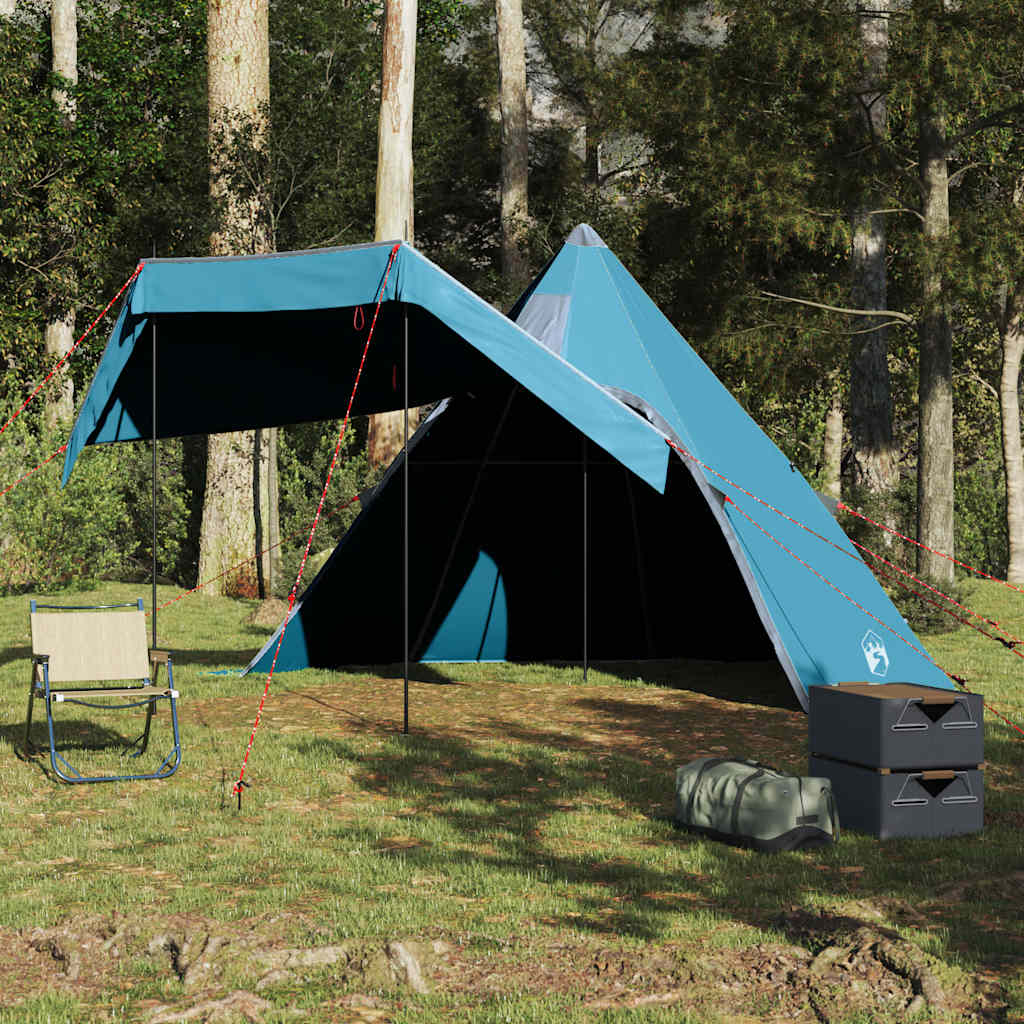 vidaXL Tipi-Campingzelt 5 Person Blau Wasserdicht
