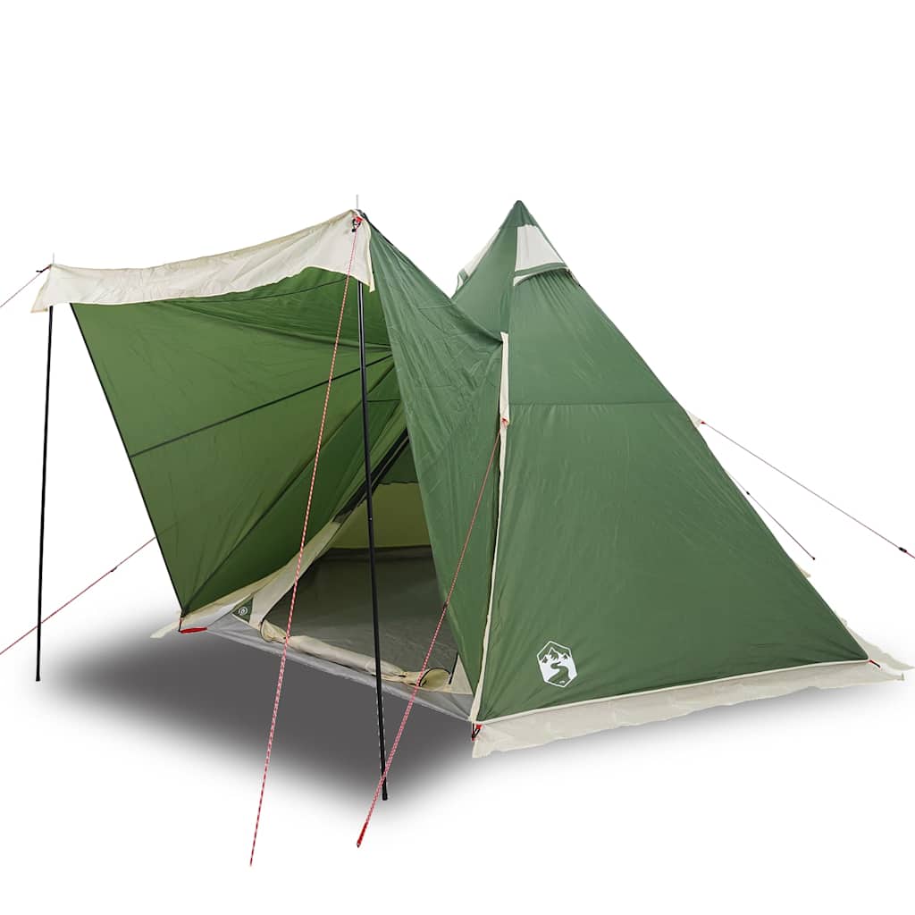 vidaXL Tipi-Familienzelt 6 Personen Grün Wasserdicht