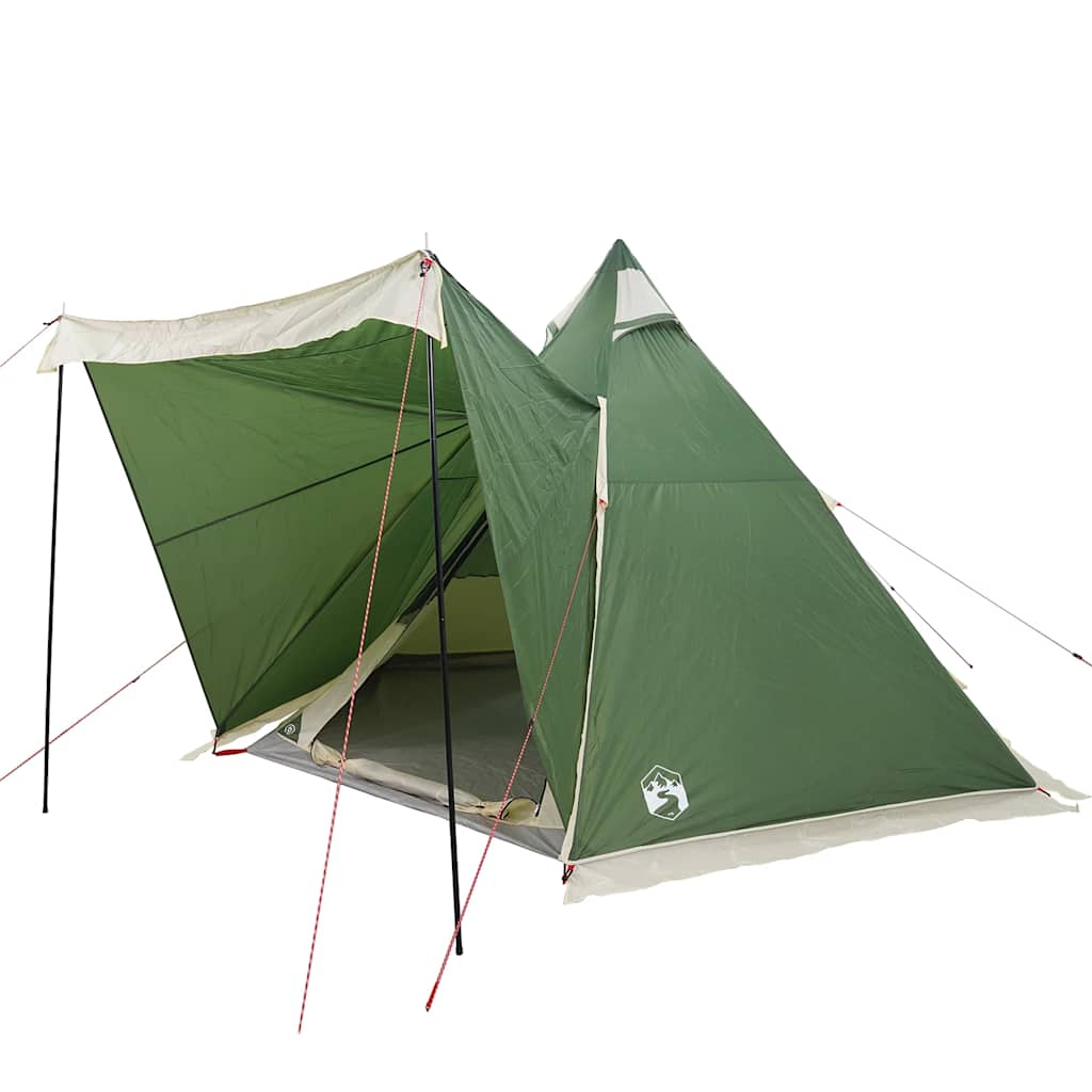vidaXL Tipi-Familienzelt 6 Personen Grün Wasserdicht