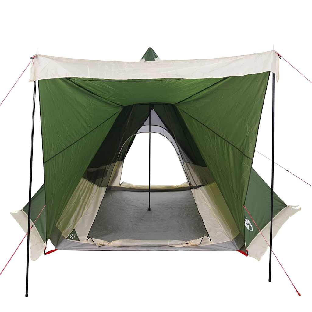 vidaXL Tipi-Familienzelt 6 Personen Grün Wasserdicht