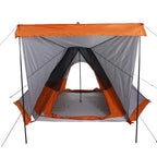 vidaXL Tipi-Familienzelt 6 Personen Grau und Orange Wasserdicht