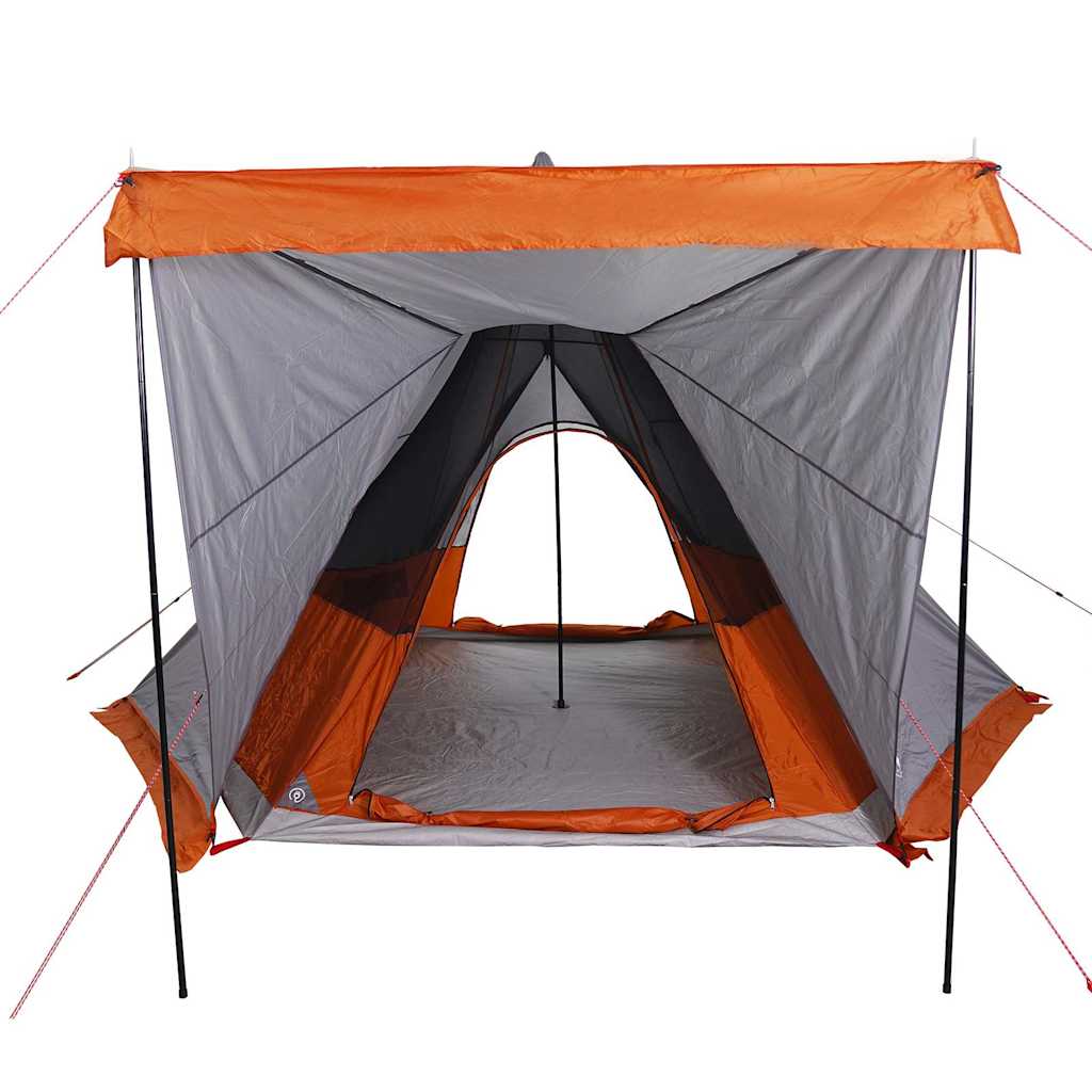 vidaXL Tipi-Familienzelt 6 Personen Grau und Orange Wasserdicht