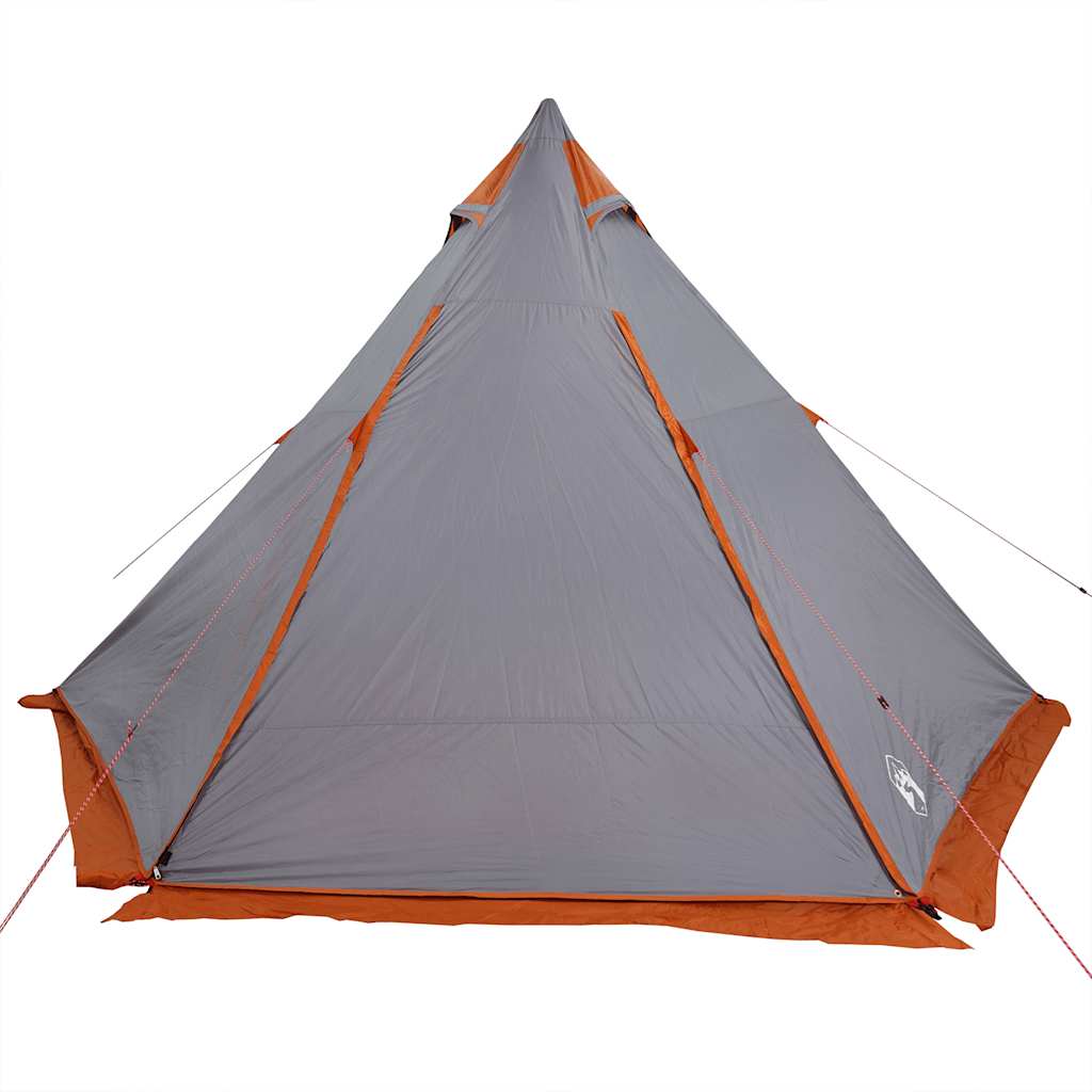 vidaXL Tipi-Familienzelt 6 Personen Grau und Orange Wasserdicht