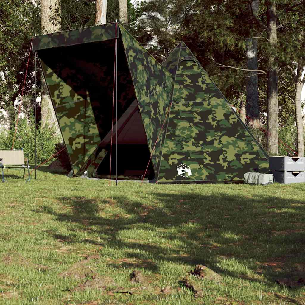 vidaXL Tipi-Familienzelt 6 Personen Tarnmuster Wasserdicht