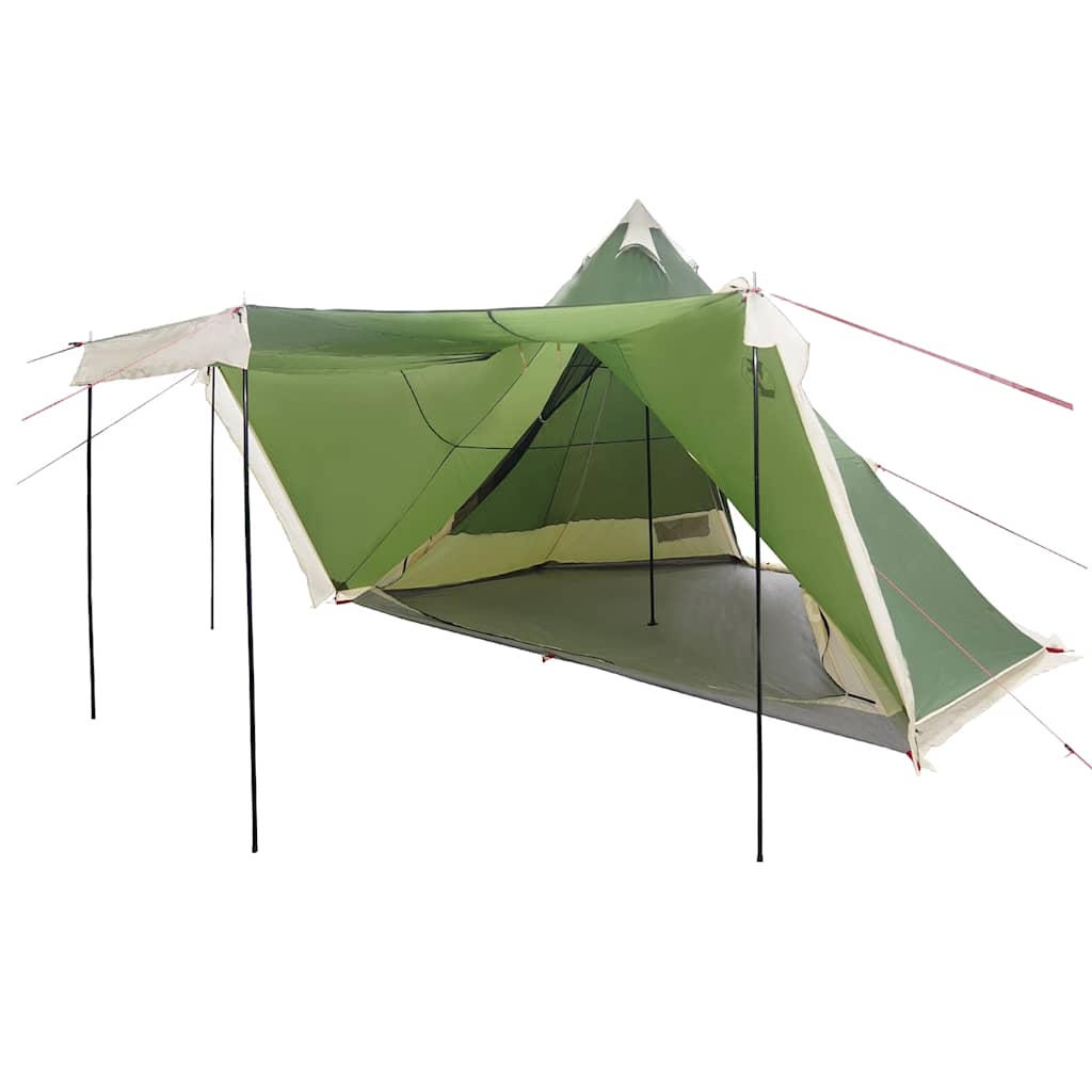 vidaXL Tipi-Familienzelt 8 Personen Grün Wasserdicht