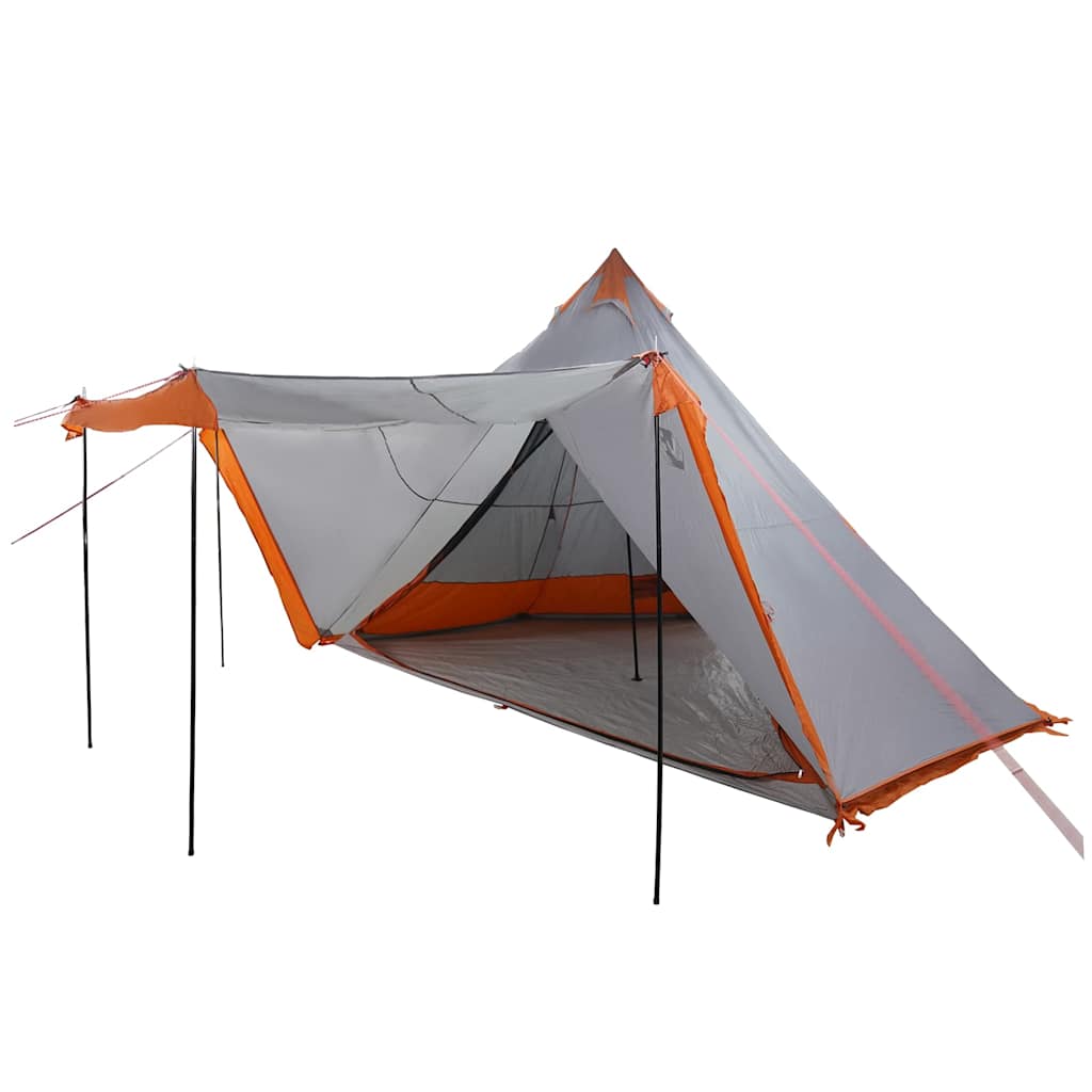 vidaXL Tipi-Familienzelt 8 Personen Grau und Orange Wasserdicht