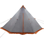 vidaXL Tipi-Familienzelt 8 Personen Grau und Orange Wasserdicht
