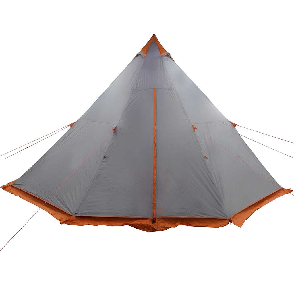 vidaXL Tipi-Familienzelt 8 Personen Grau und Orange Wasserdicht
