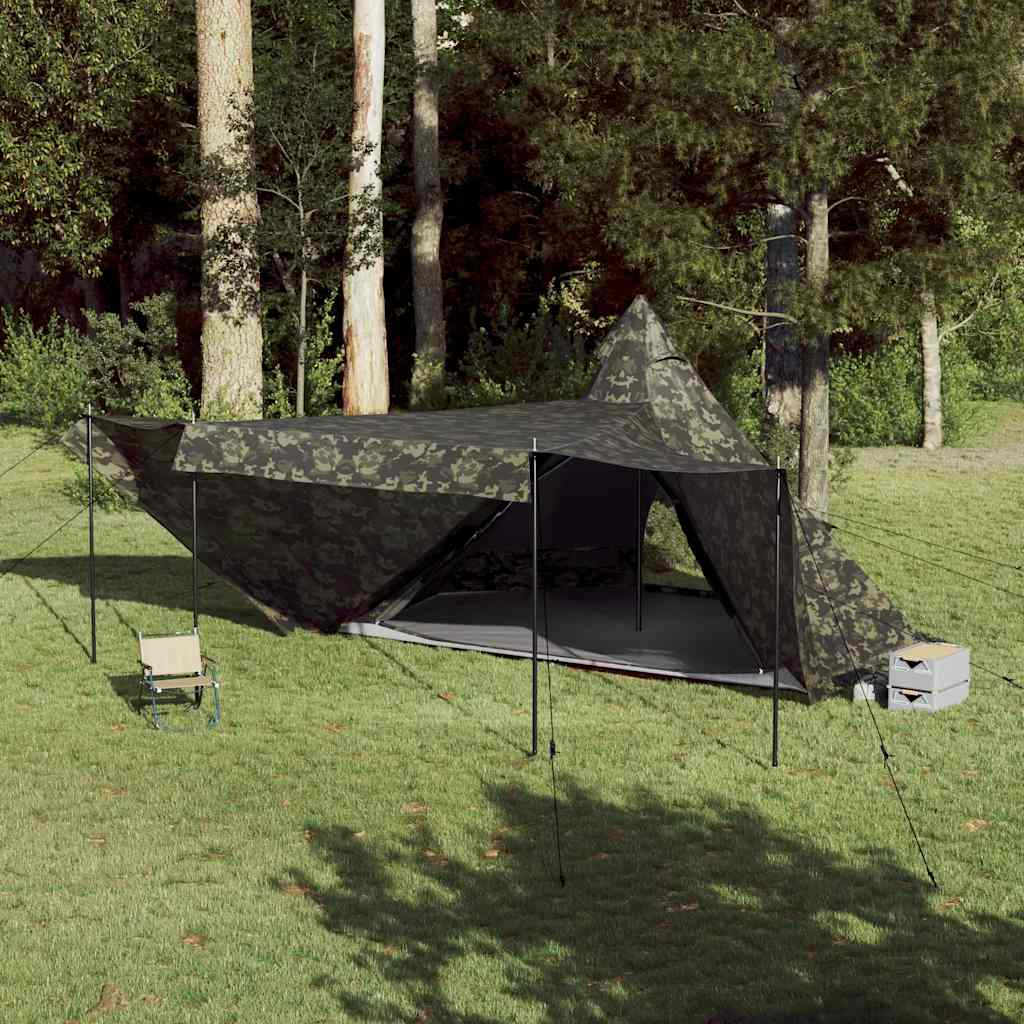 vidaXL Tipi-Familienzelt 8 Personen Tarnmuster Wasserdicht