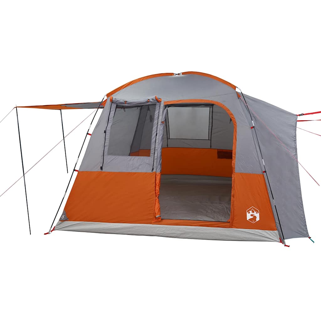 vidaXL Autozelt 4 Personen Grau und Orange Wasserfest
