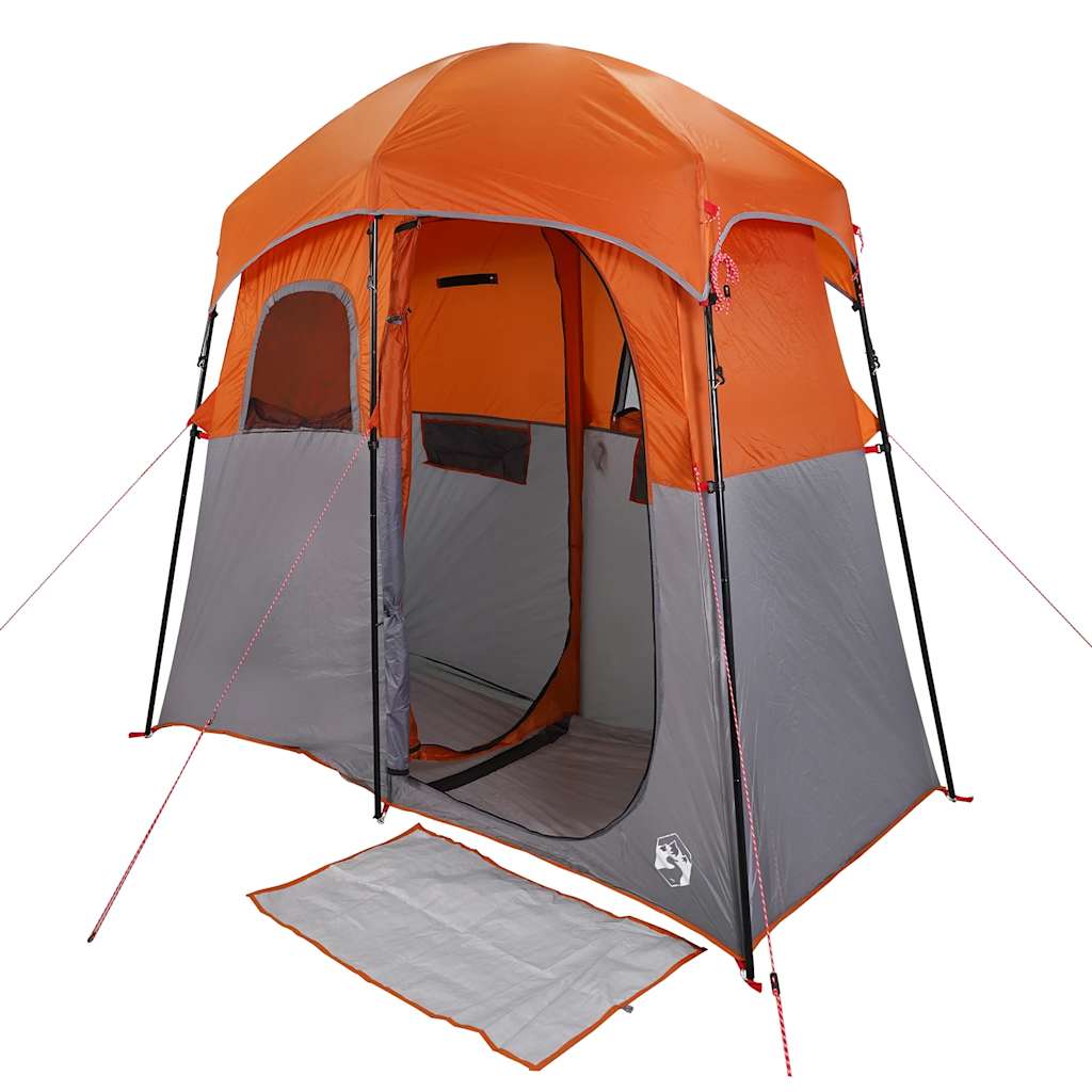vidaXL Duschzelt 2 Personen Grau und Orange Wasserdicht