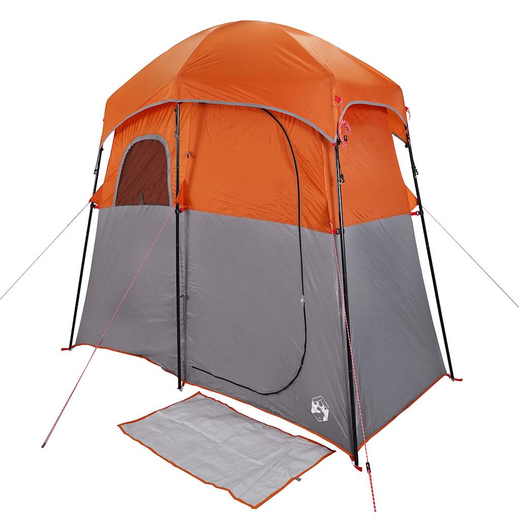 vidaXL Duschzelt 2 Personen Grau und Orange Wasserdicht