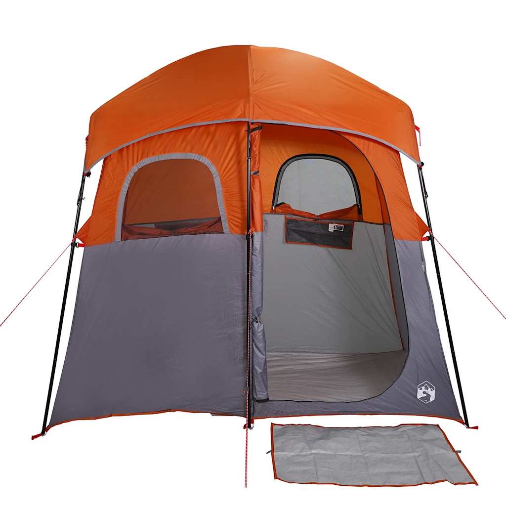 vidaXL Duschzelt 2 Personen Grau und Orange Wasserdicht