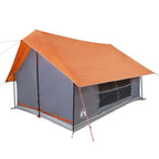 vidaXL Campingzelt 5 Personen Grau und Orange Wasserdicht