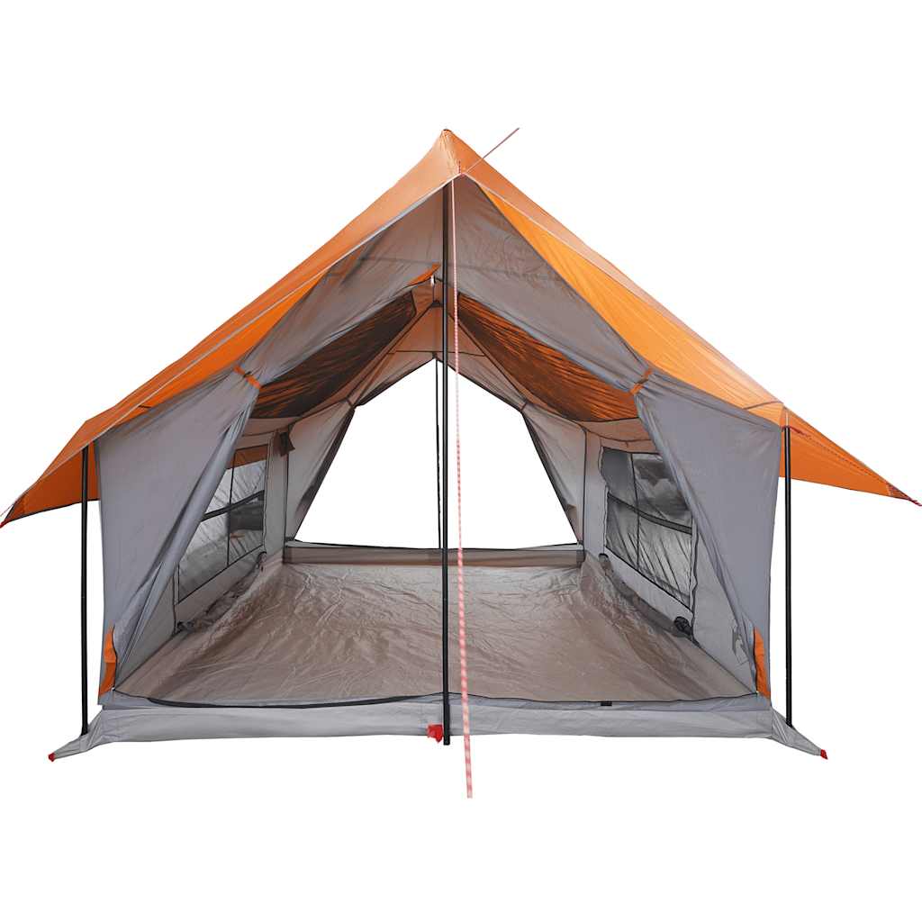 vidaXL Campingzelt 5 Personen Grau und Orange Wasserdicht