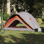 vidaXL Campingzelt 1 Person Grau und Orange Wasserfest