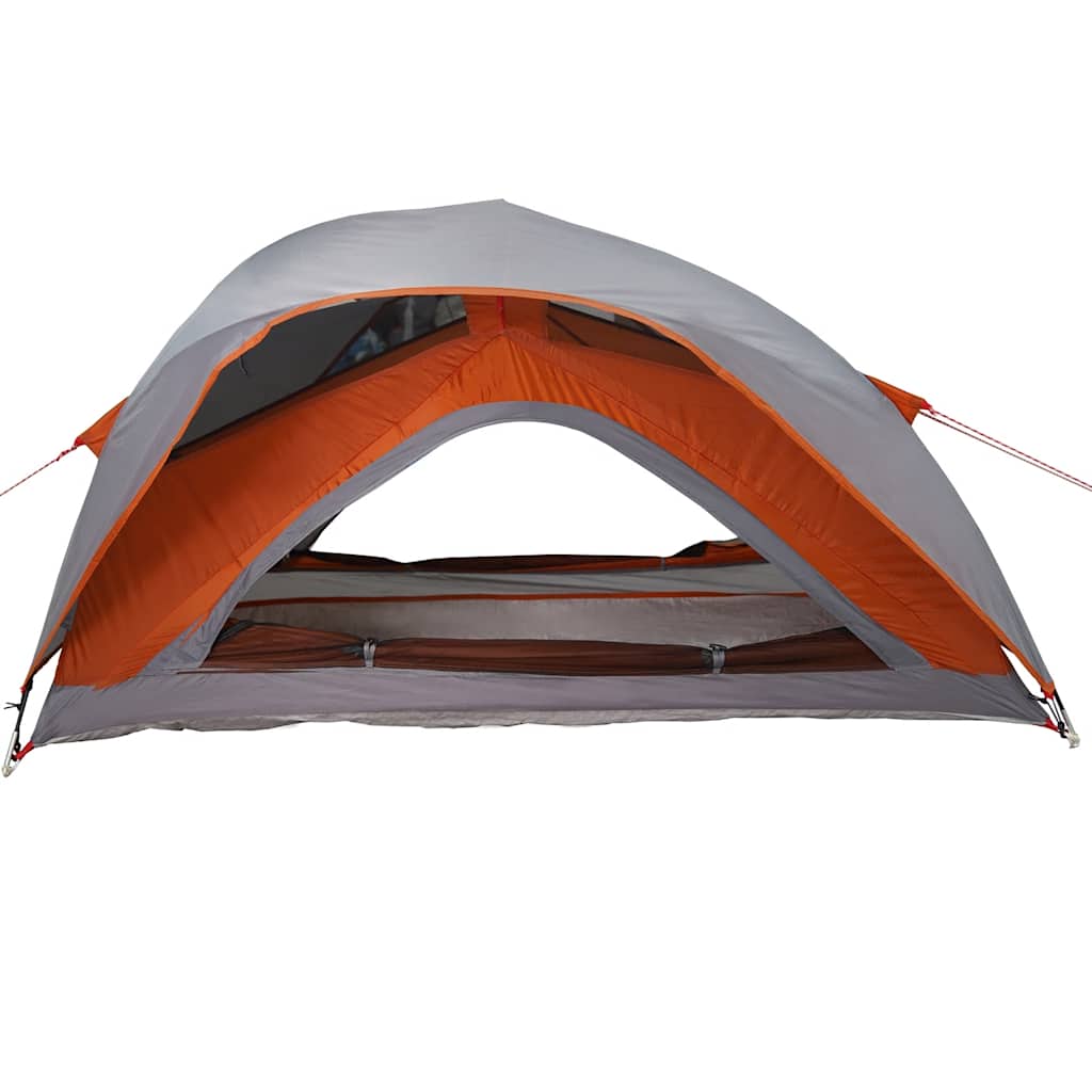vidaXL Campingzelt 1 Person Grau und Orange Wasserfest