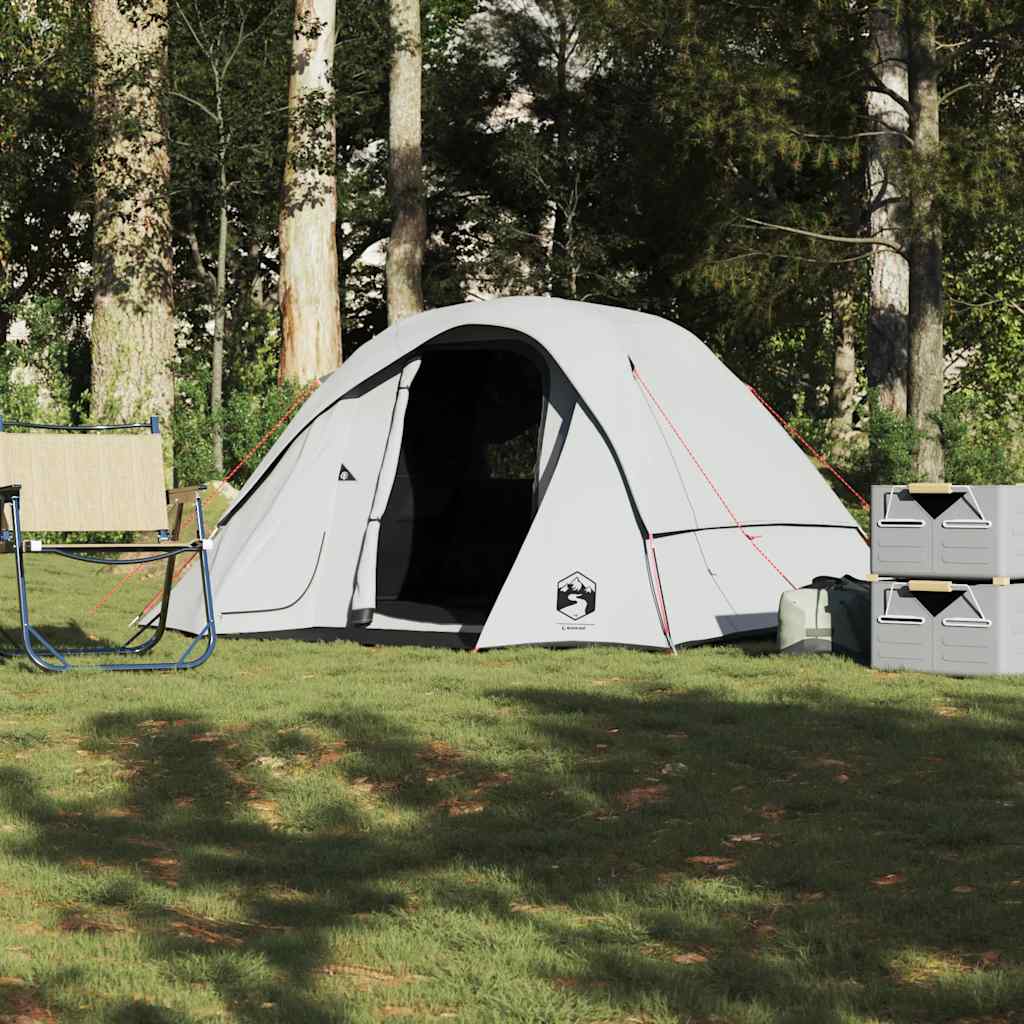 vidaXL Campingzelt 4 Personen Weiß Verdunkelt Wasserdicht