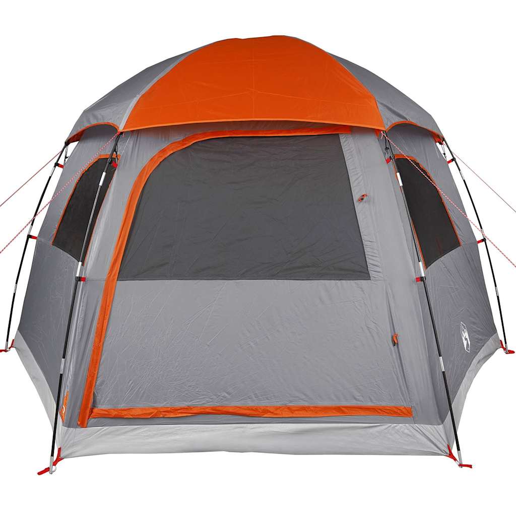 vidaXL Familienzelt Iglu für 6 Personen Grau und Orange Wasserdicht