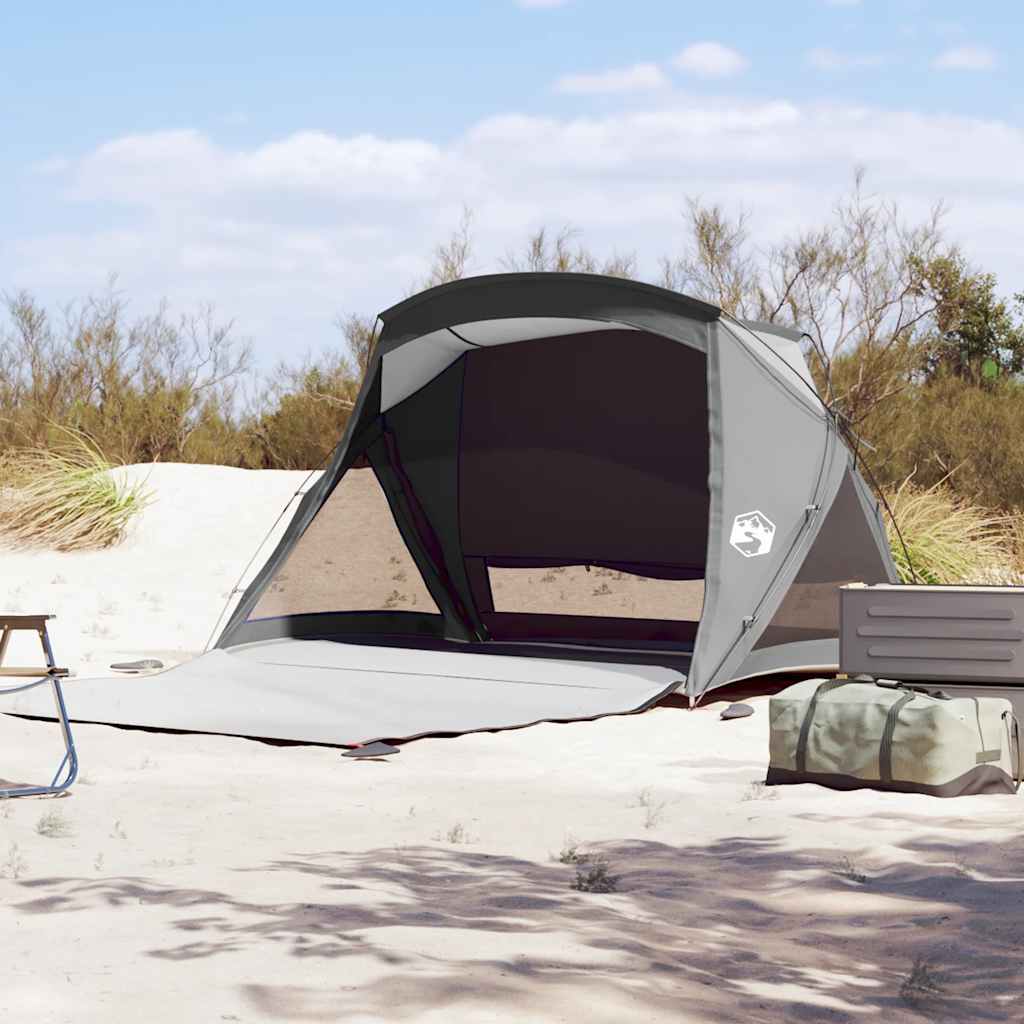 vidaXL Strandzelt 2 Personen Grau Wasserdicht