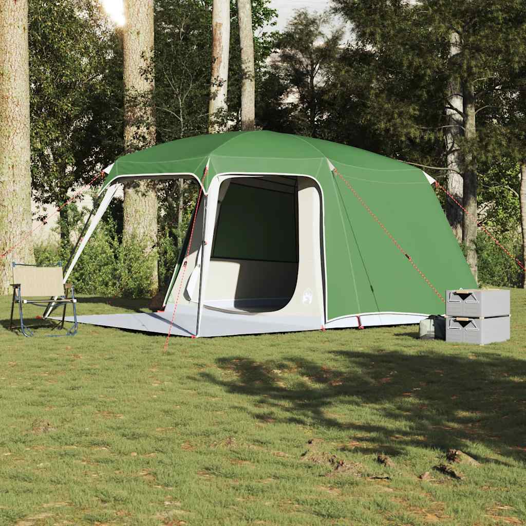 vidaXL Campingzelt mit Vorzelt 5 Personen Grün Wasserdicht