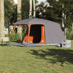 vidaXL Campingzelt mit Vorzelt 5 Personen Grau und Orange Wasserdicht