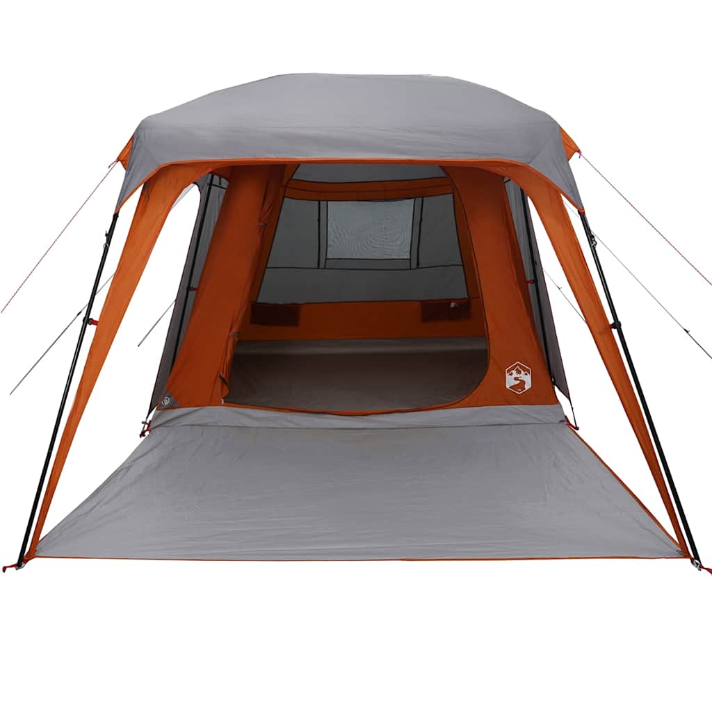 vidaXL Campingzelt mit Vorzelt 5 Personen Grau und Orange Wasserdicht