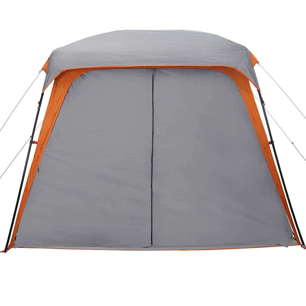 vidaXL Campingzelt mit Vorzelt 5 Personen Grau und Orange Wasserdicht