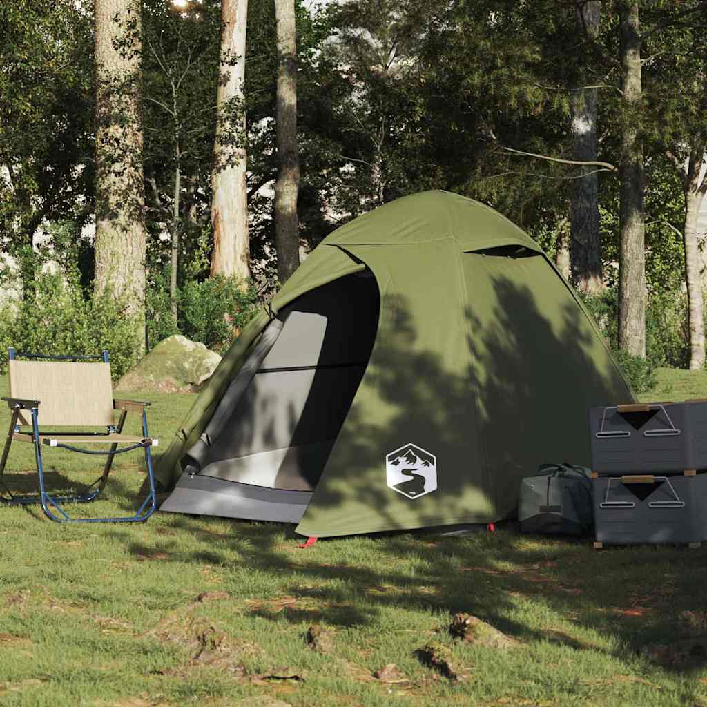 vidaXL Kuppel-Campingzelt 2 Personen Olivgrün Wasserdicht