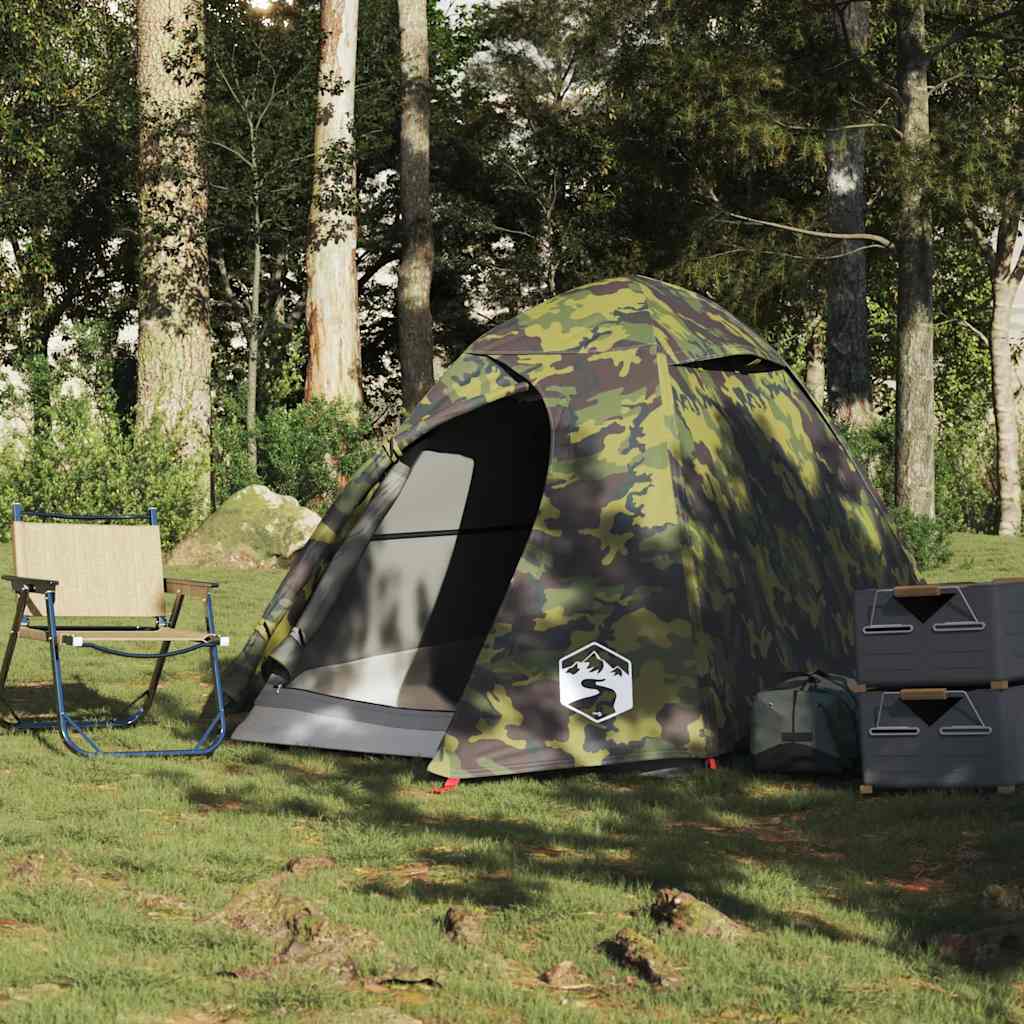 vidaXL Kuppel-Campingzelt 2 Personen Tarnmuster Wasserdicht