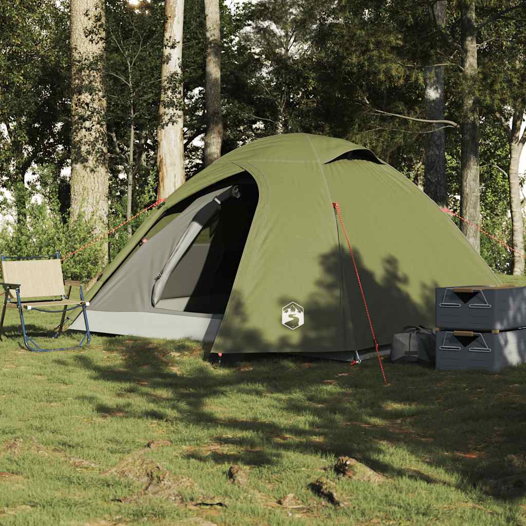 vidaXL Kuppel-Campingzelt 4 Personen Olivgrün Wasserdicht