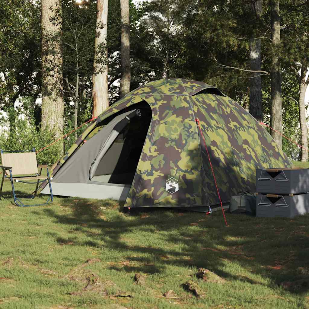 vidaXL Kuppelzelt 4 Personen Camouflage Wasserdicht
