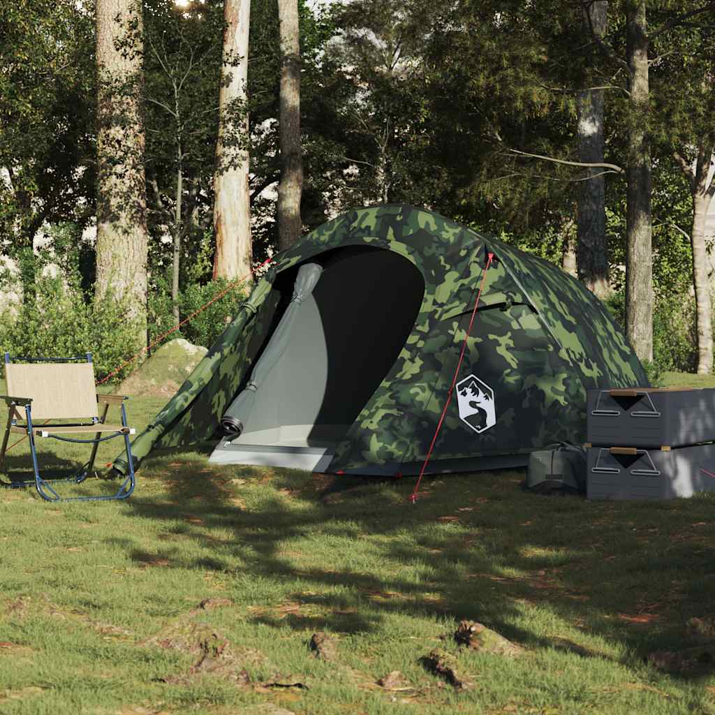 vidaXL Tunnelzelt 2 Personen Camouflage Wasserdicht