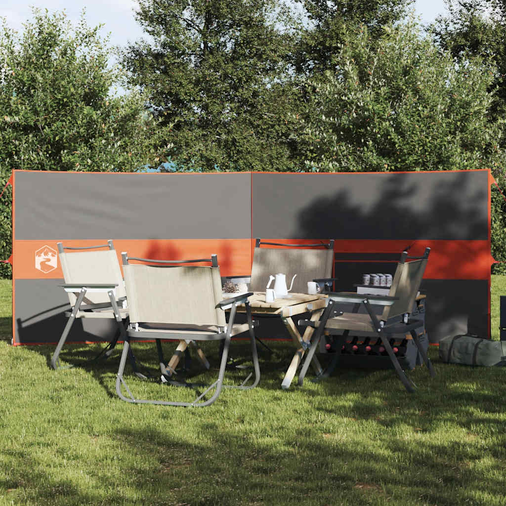 vidaXL Camping-Windschutz Grau und Orange 510x153 cm Wasserdicht