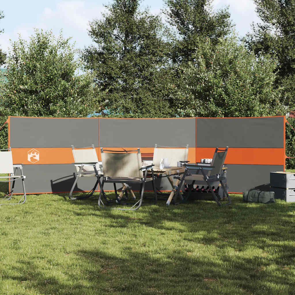 vidaXL Camping-Windschutz Grau und Orange 510x153 cm Wasserdicht