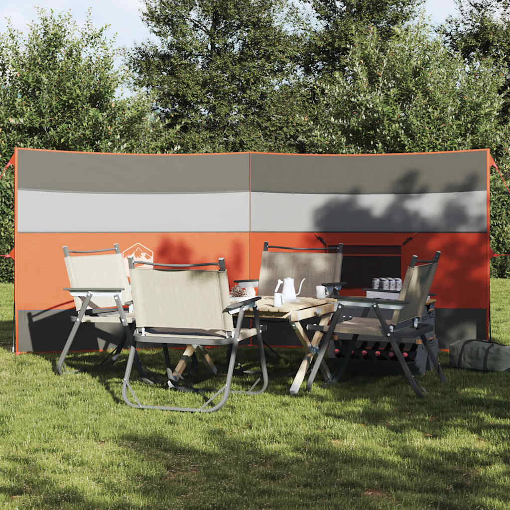 vidaXL Camping-Windschutz Grau und Orange 510x153 cm Wasserdicht