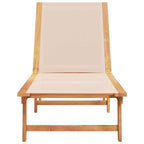 vidaXL Sonnenliege Creme Massivholz Akazie und Textilene