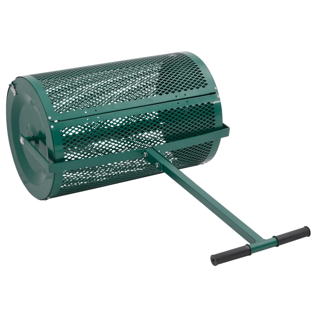 vidaXL Kompost-Streuer 75L Grün Ø40x60 cm Stahl