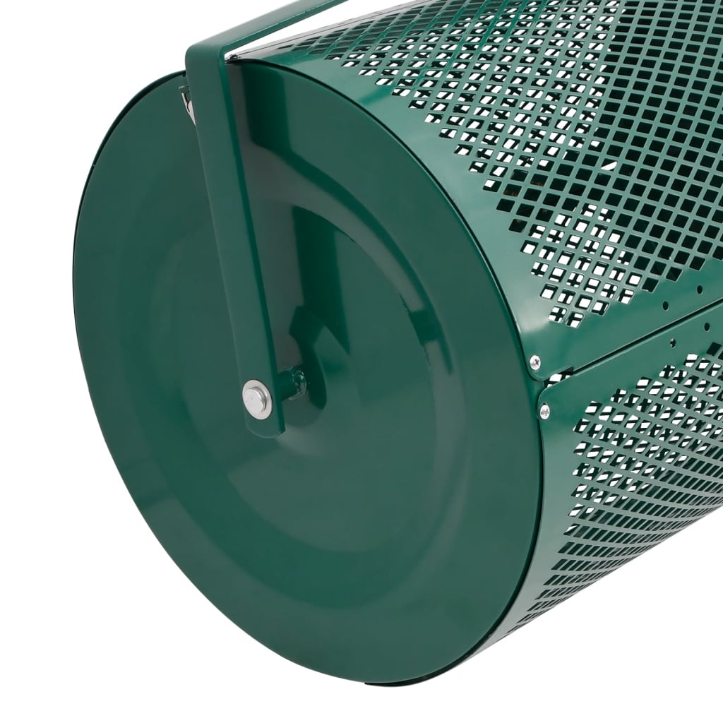 vidaXL Kompost-Streuer 75L Grün Ø40x60 cm Stahl