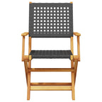 vidaXL 5-tlg. Garten-Essgruppe Schwarz Poly Rattan und Massivholz