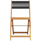 vidaXL 3-tlg. Bistro-Set Schwarz Polypropylen und Massivholz