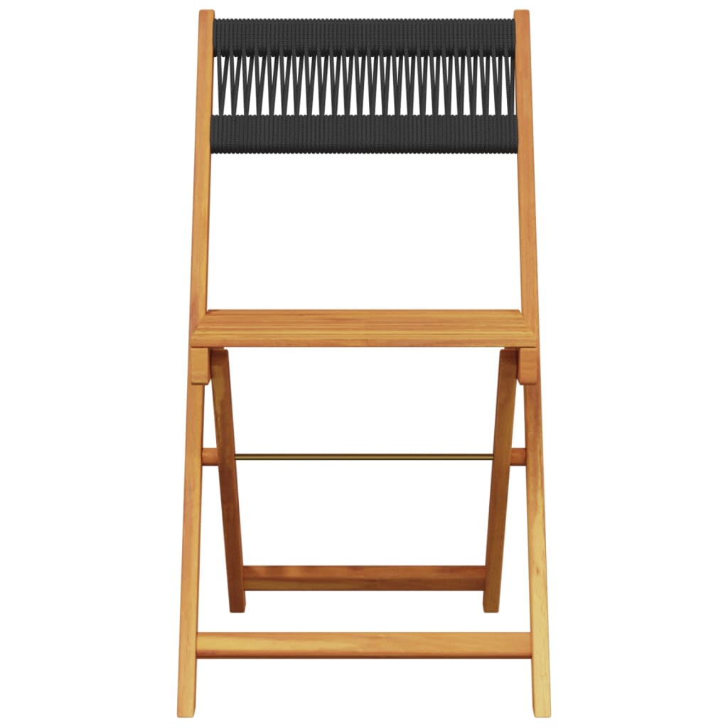 vidaXL 3-tlg. Bistro-Set Schwarz Polypropylen und Massivholz