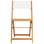 vidaXL 3-tlg. Bistro-Set Cremeweiß Stoff und Massivholz