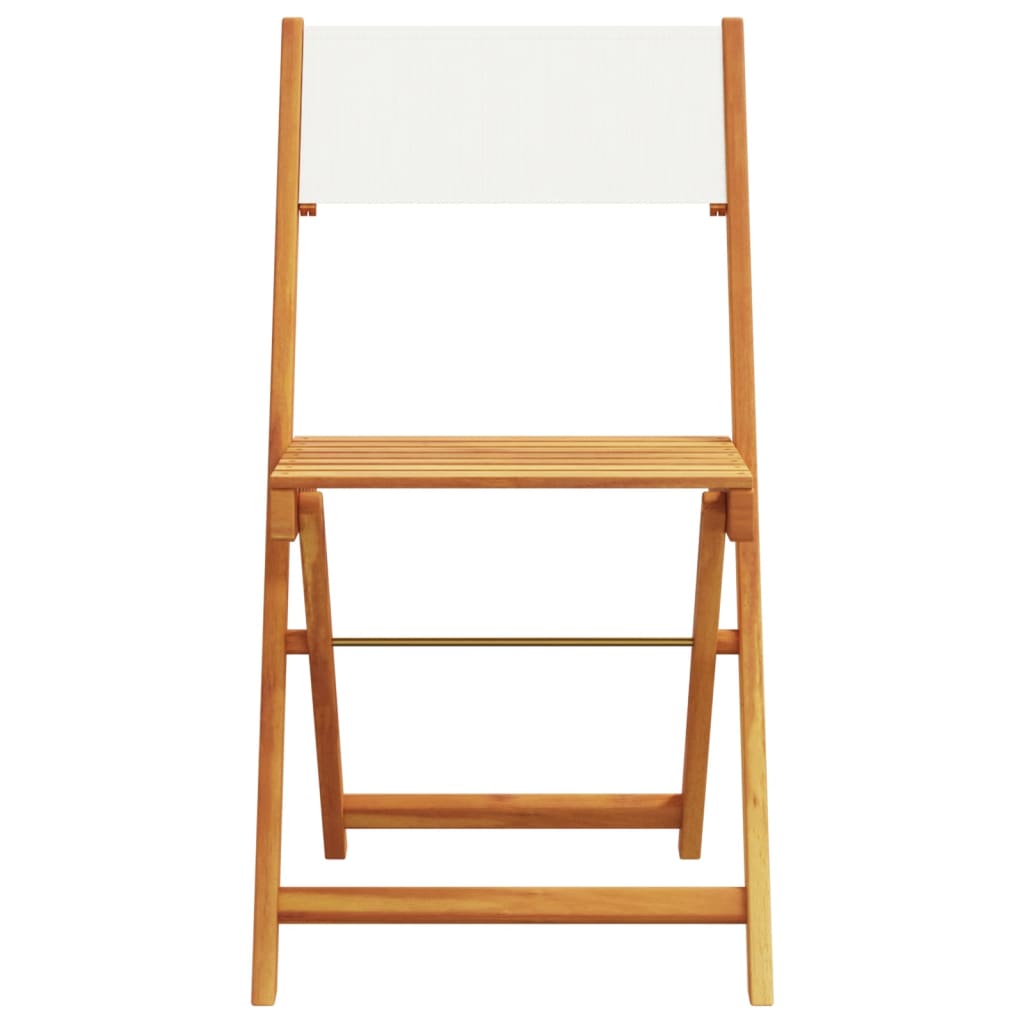 vidaXL 3-tlg. Bistro-Set Cremeweiß Stoff und Massivholz