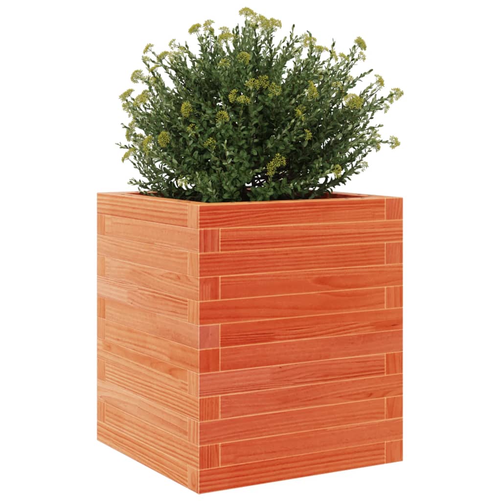 vidaXL Pflanzkübel Wachsbraun 40x40x46 cm Massivholz Kiefer