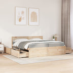 vidaXL Bett mit Schubladen und Matratze 200x200 cm Massivholz Kiefer