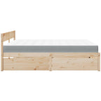 vidaXL Bett mit Schubladen und Matratze 200x200 cm Massivholz Kiefer