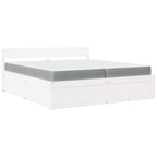 vidaXL Bett mit Schubladen und Matratze Weiß 200x200 cm Massivholz