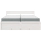 vidaXL Bett mit Schubladen und Matratze Weiß 200x200 cm Massivholz