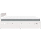 vidaXL Bett mit Schubladen und Matratze Weiß 200x200 cm Massivholz